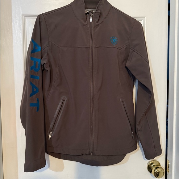 Ariat Jackets & Blazers - Ariat Grey Softshell Jacket with Blue Logo